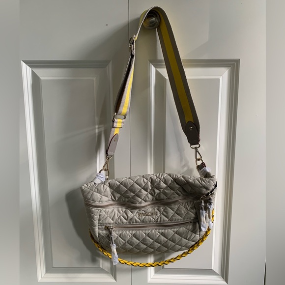 MZ WALLACE Crosby crossbody sling bag in quilted nylon and leather NEW RARE - Picture 12 of 15